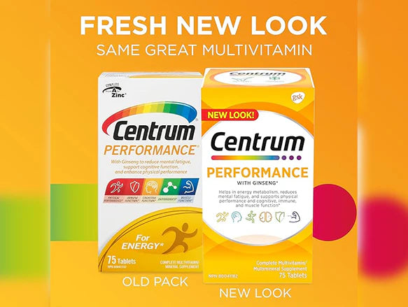 Centrum Performance with Ginseng Complete Multivitamin 75 Tablets - 062107085007