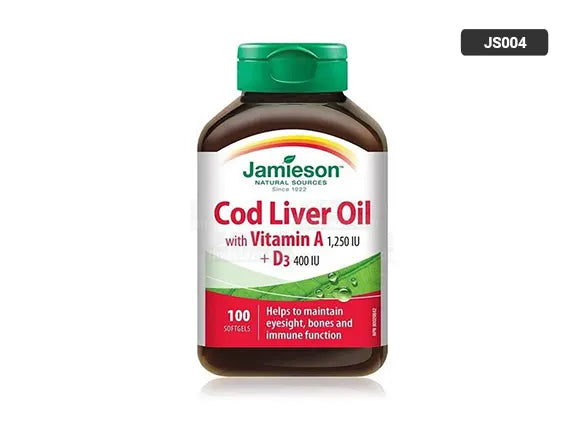 Jamieson Cod Liver Oil with Vitamins A and D3 100 Softgels - 064642022363