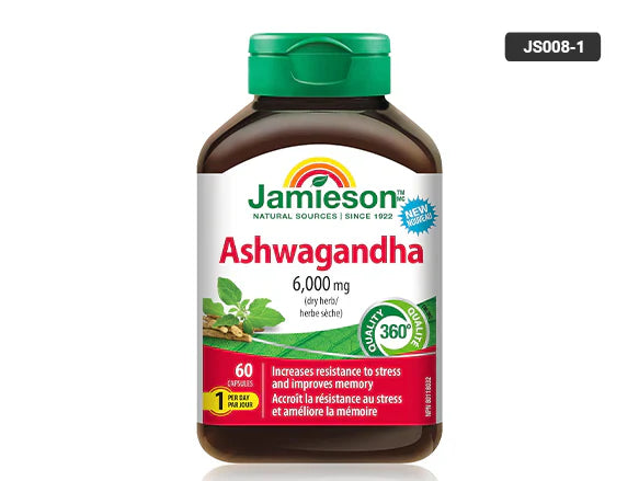 Jamieson Ashwagandha 6000 mcg 60 Tablets - 064642098481