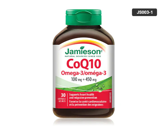 Jamieson CoQ10 100mg with Omega-3 450mg 30 Softgels - CANADA - 064642058706