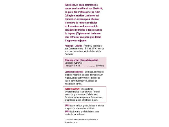 Jamieson Collagen Anti Wrinkle 60 Caplets - CANADA - 064642078667