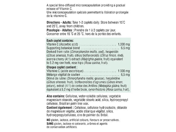 Jamieson Timed Release Vitamin C 1000mg 100 Caplets - CANADA - 064642021250
