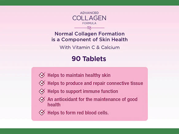 Natures Bounty Advanced Collagen Formula With Vitamin C & Calcium 90 Tablets - CANADA - 029537045995