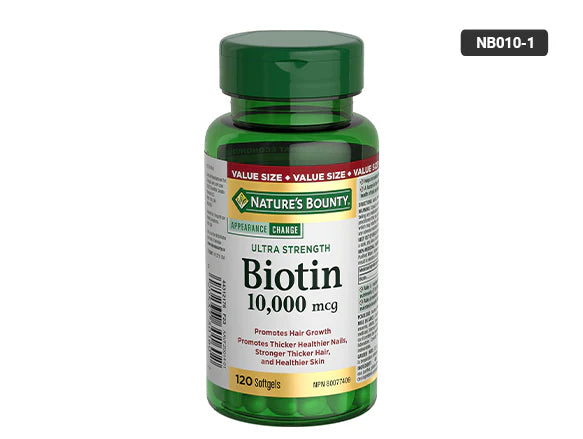 Natures Bounty Biotin 10000mcg 120 Softgels - 029537301602