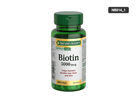 Natures Bounty Biotin 5000mcg 100 softgels - CANADA - 029537296342