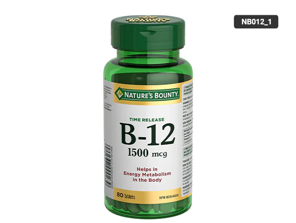 Natures Bounty Time Release B-12 1500mcg 80 Tablets - CANADA