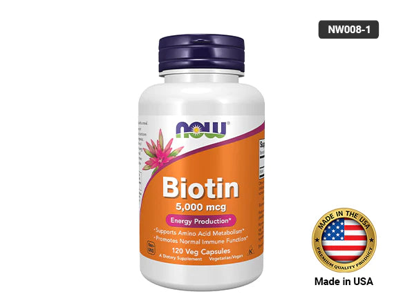 Now Biotin 5000mcg 120 Veg Capsules - USA