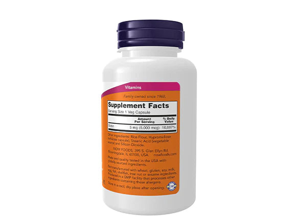 Now Biotin 5000mcg 120 Veg Capsules - USA