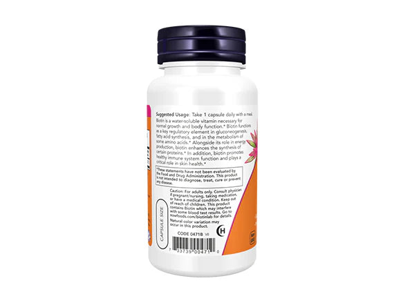 Now Biotin 5000mcg 60 Veg Capsules - USA