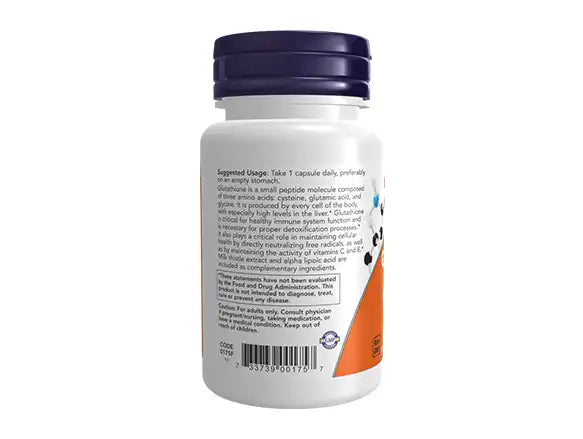 Now Glutathione 500mg 30 Capsules - USA