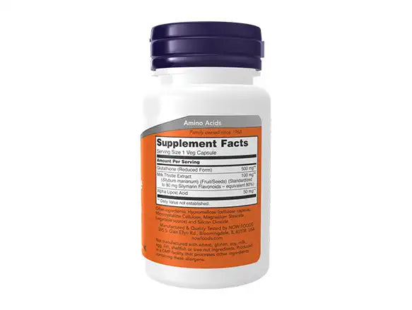 Now Glutathione 500mg 30 Capsules - USA