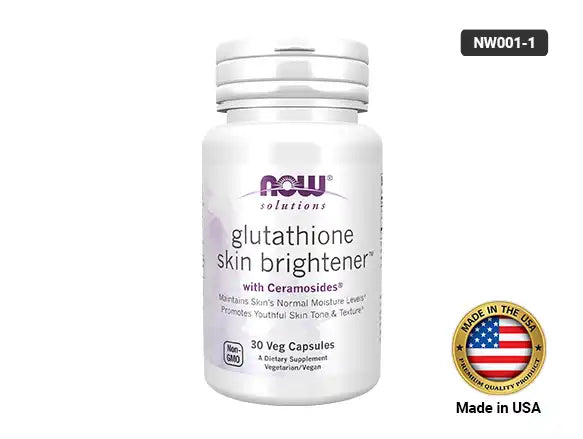 Now Glutathione Skin Brightener 250mg 30 Veg Capsules - USA