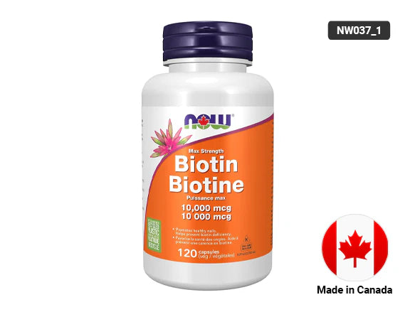 Now Max Strength Biotin 10000 mcg 120 Veg Capsules - CANADA - 733739804792