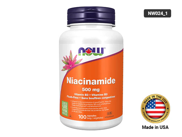 Now Niacinamide 500mg 100 Capsules - USA - 733739804785