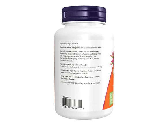Now Niacinamide 500mg 100 Capsules - USA - 733739804785
