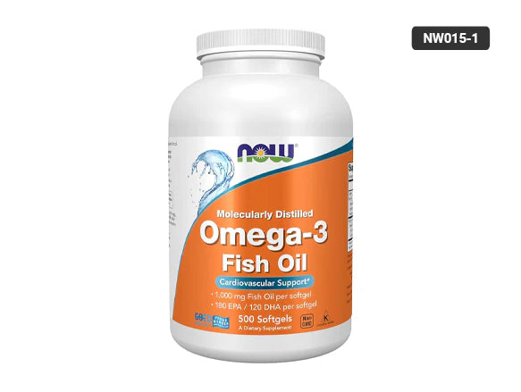 Now Omega-3 Fish Oil 1000mg 500 Softgels - USA - 733739016539