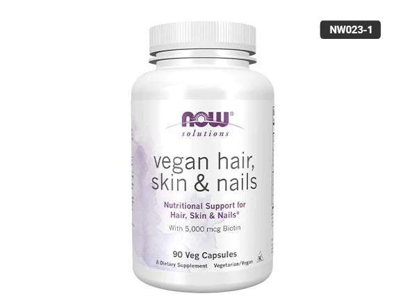 Now Vegan Hair, Skin & Nails 90 Veg Capsules - USA - 733739033819