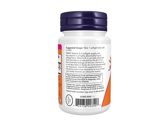 Now Vitamin D3 2000IU 30 Softgels - USA
