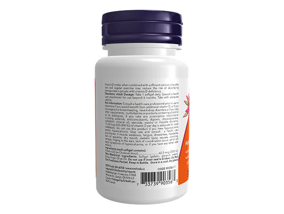 Now Vitamin D3 2500 IU 90 Softgels - USA - 733739903563
