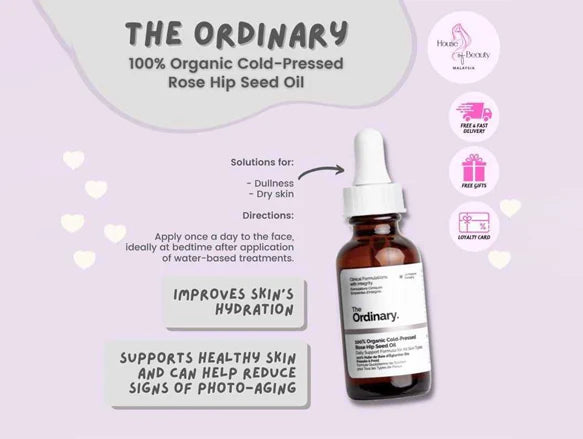 The Ordinary 100% Organic Cold-Pressed Rose Hip Seed Oil 30ml - DENMARK - 769915195552
