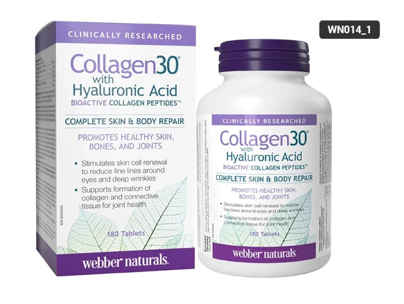 Webber Naturals Collagen30 with Hyaluronic Acid 180 Tablets - CANADA - 625273036640