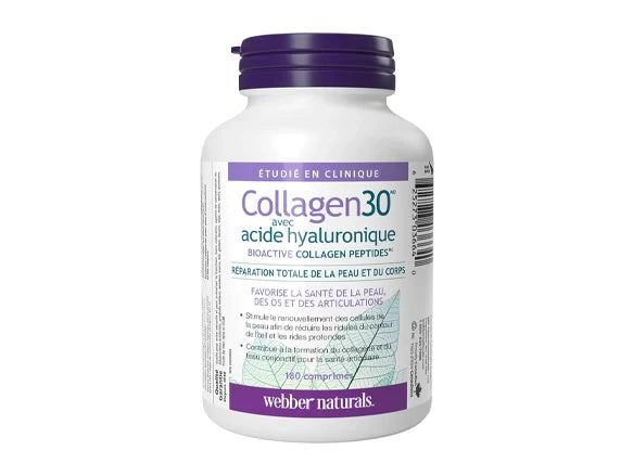 Webber Naturals Collagen30 with Hyaluronic Acid 180 Tablets - CANADA - 625273036640