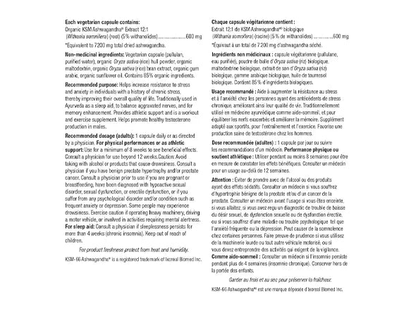 Webber Naturals Ashwagandha 7200 mg 60 capsules - 625273039092