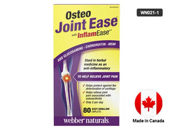 Webber Naturals Osteo Joint Ease with InflamEase, Glucosamine, Chondroitin and MSM 80 Caplets - 625273033755