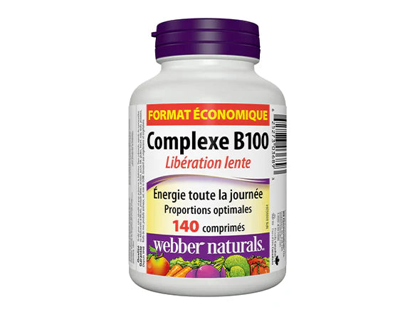 Webber Naturals B100 Complex All Day Energy Support 140 Tablets - CANADA - 625273036893
