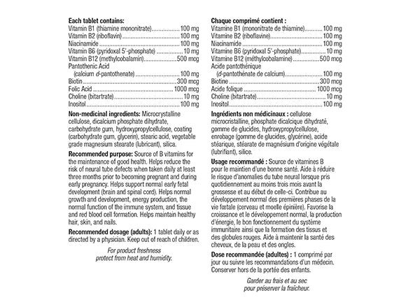 Webber Naturals B100 Complex All Day Energy Support 140 Tablets - CANADA - 625273036893