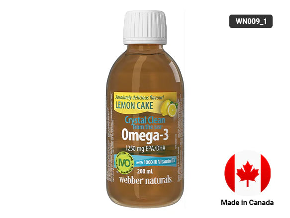 Webber Naturals Omega-3 Lemon Cake Flavor 200ml - CANADA - 625273034967